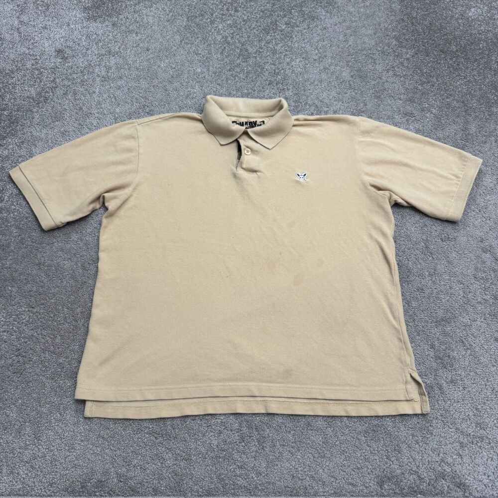 Vintage Y2K Shady Ltd Eminem Polo Shirt Mens Medium Tan Brown Hockey Mask Casual